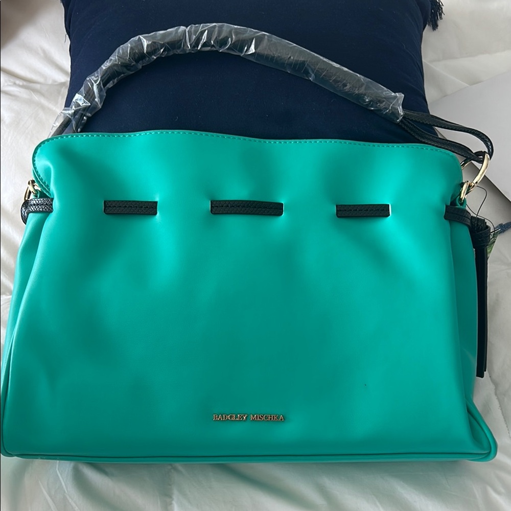 Badgley Mischka Teal Dumpling purse